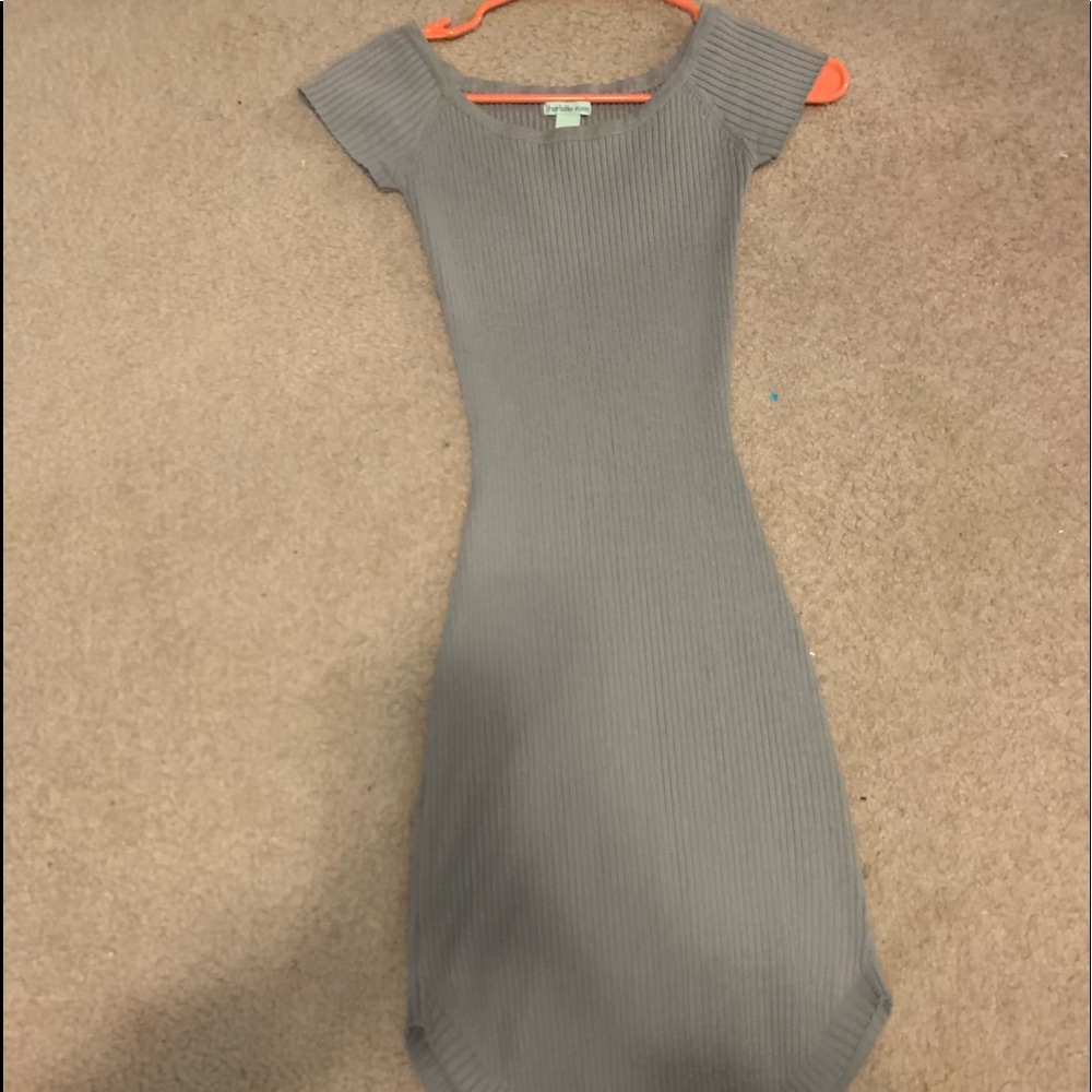 Purple Ribbed Dress